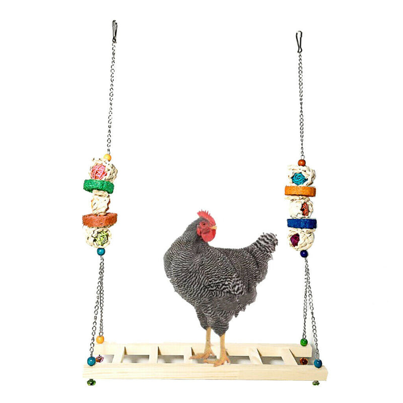 Set of 2 Chicken Swing Wooden Perch for Large Birds Macaws Budgie Conure