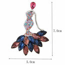 Elegant Mermaid Brooch Bling Crystal Diamond Rhinestone Sparkling Charm Dec