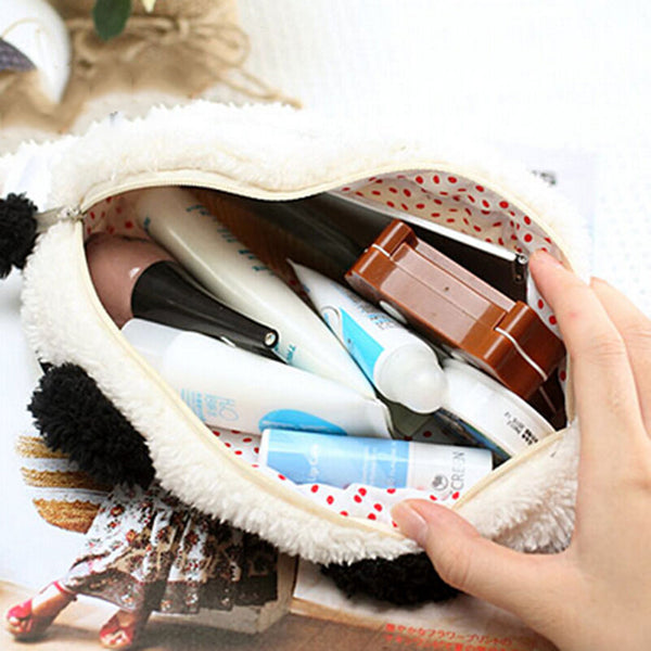Soft Cute Plush Cosmetic Makeup Cartoon Storage Bag Pen Pencil Case Pouch  3C