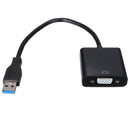 1080P USB 3.0 to VGA Display External Video Adapter Cable For Win 7 8, Blac
