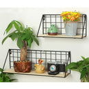 Wooden Iron Storage Holders Home Storage Shelf Wall Hanging Storage Box Flo E1K8