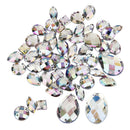 50pcs Clear Crystal Waterddrop Buttons For Clothes Bags Sewing Craft Decor