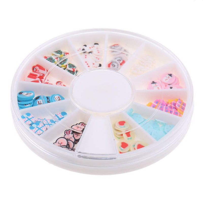 12 Styles Wheels Acrylic Mixed Slices Nail Art Tips DIY Decoration Flatbacks