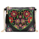 DIY Heart Flower Special Shaped Diamond Painting Leather Chain Shoulder Bag