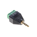 3.5mm Stereo Phone Audio Male Plug Connector Adapter to Terminal Dual Channel Kw