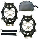 19 Studs Ice Gripper Spikes Stainless Steel Climbing Crampons (Black L)