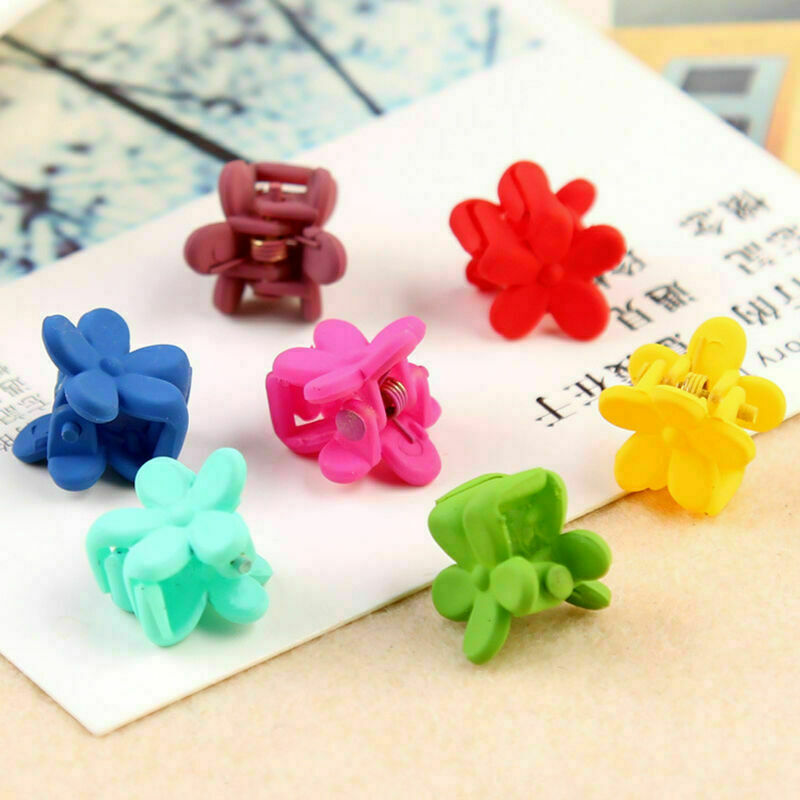 10X Small Plastic Flower Hair Clips Hairpin For Kids Girls Clamps Claws New B2R2