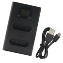 1Pcs Camera Dual Battery Charger&1Pcs USB Cable for ENEL23(Micro USB+Type C)