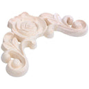 1pcs 8*8cm/3.15 inch *3.15 inch Rose Floral Oak Wood Applique Carved Corner S2T3