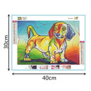 5D DIY Diamond Painting Colorful Cartoon Dog Cross Stitch Embroidery Mosaic
