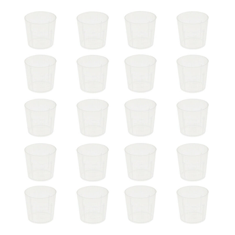 20pcs 20ml Plastic Mini Lab Cylinder Measuring Cup With Scale For Reptile