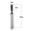 2 Pieces 8mm Shank Bottom Cleaning Dado Router Bit 5mm/10mm Wood Tool