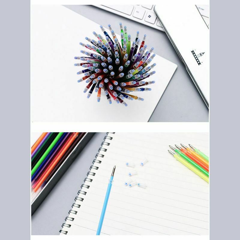 100 Pcs/pack New Colors Gel Ink Pen refills graffiti school office supplies W9K8