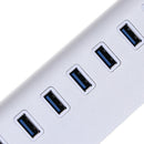 7-Port Aluminum USB 3.0 Hub + 5V/2A Power Adapter for PC Laptop Notebook Deskt%!