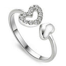 Elegant Heart-shaped Ring Crystal Open Rings Wedding Jewelry For Women-It C N3X3