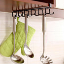 12 Hook Multipurpose Under Cabinet Hanger Metal Rail Kitchen Organiser Hooks