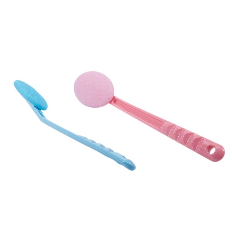 2 Pink & Blue Back Rubs & Massager Bath Brush Easy Lotion Applicator,Extra  U7C2