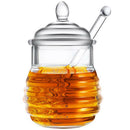 Honey Jar with Dipper and Lid Honey Container Pot Syrup Sugar Beehive Jar PoU3Q6