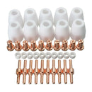 Plasma Cutter Cutting Consumables 40PCS PT-31 LG-40 Tip Nozzles Air Plasma Kits