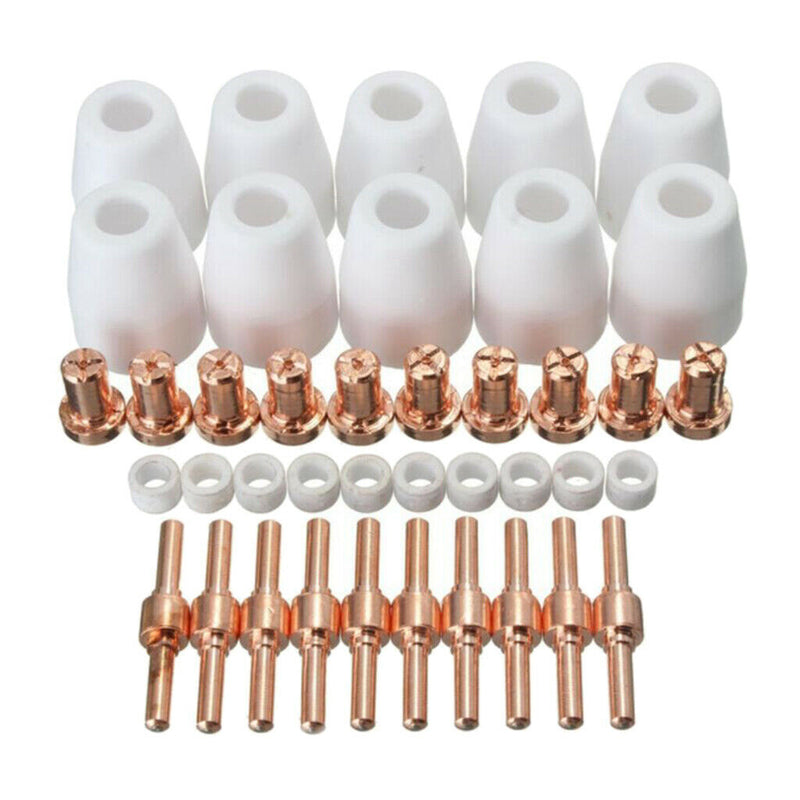 Plasma Cutter Cutting Consumables 40PCS PT-31 LG-40 Tip Nozzles Air Plasma Kits