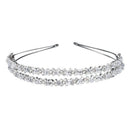 Bride Headband Tiara Bridal Crown Handmade Crystal Double Layer Wedding Hairb OZ