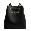 New Large Capacity PU Cute Cat Pattern Cross-Body Bags String-Drawn Single