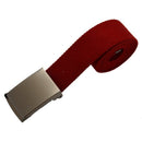 Unisex Plain Webbing Canvas Metal Buckle Belt Red