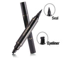 2 in 1 Pro Winged Eyeliner Stamp Waterproof Makeup Eye Liner Pencil Liquid Black