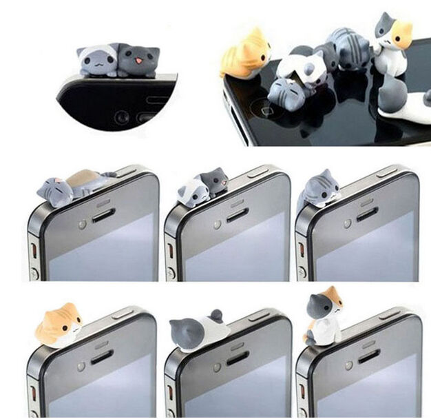 1x Cat 3.5mm Anti Dust Earphone Jack Plug Stopper Cap For Mobile phone IphoneME