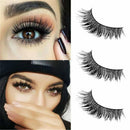 5 Pairs Black Handmade Messy Natural Cross False Eyelashes W9N3