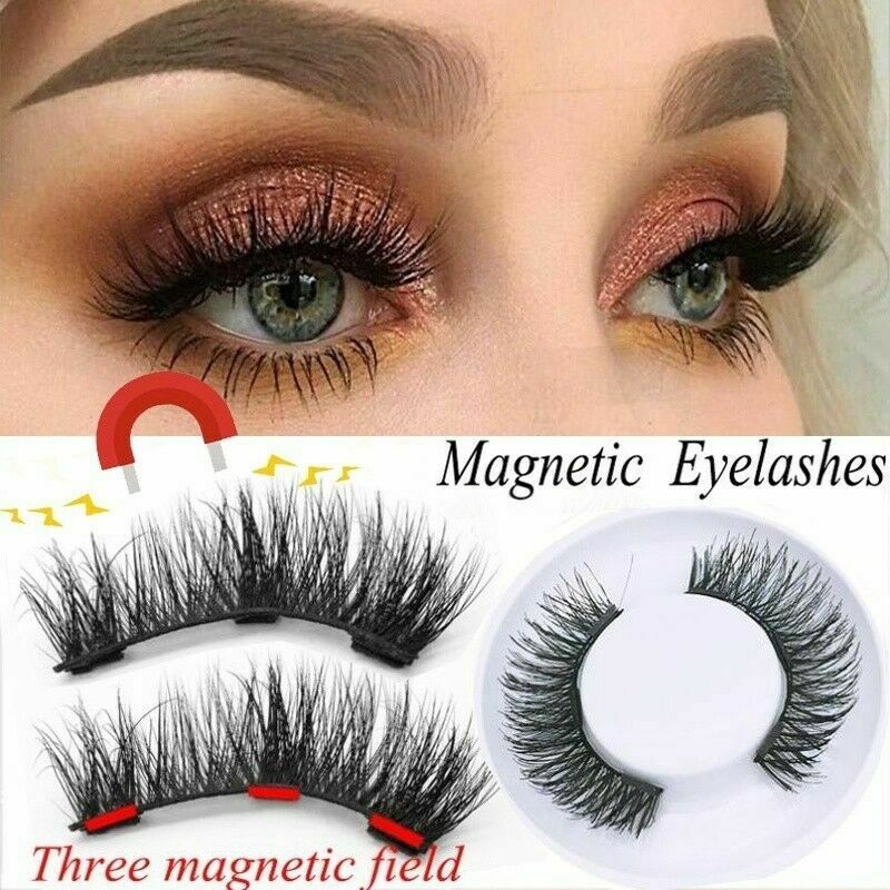 New 4 Pcs Magnetic Eyelashes Reusable Magnet False Thick Eye Lashes Extension