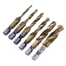 6X Hex Shank Titanium Plated Screw Thread Drill Bits Set Compound Tap M3- M10 3c