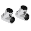 2pcs 316 Stainless Steel Boat Handrail Fittings 60 Degree Tee 7/8"