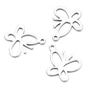 20 Pieces Stainless Steel Butterfly Pendants Charms Jewelry Making Findings for