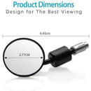 Universal Handle Bar End Round Rear View Side Mirrors 7/8" Black Motorcycle B5L7