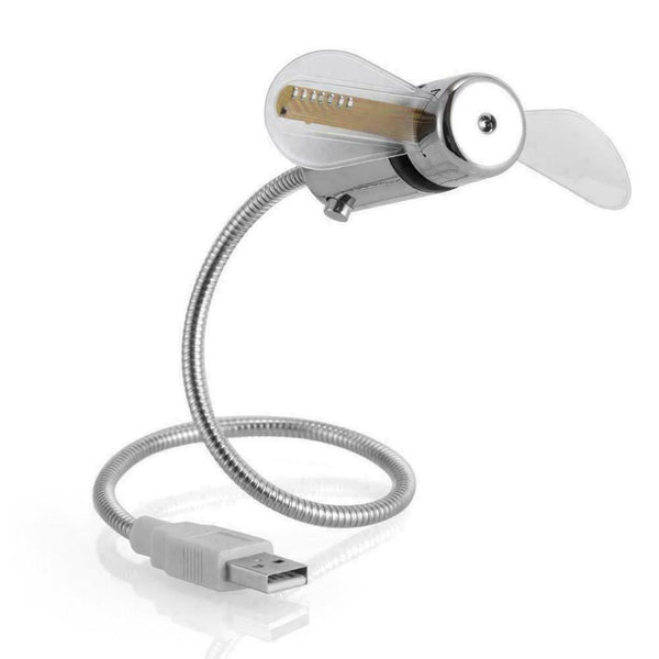 1* USB fans Mini Time and Temperature Display Creative Gift with LED Light J7T0