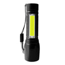 T6 COB LED Flashlight USB Rechargeable Telescopic Zoomable Torch Light