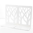 1Pair Contemporary Mat Simple Metal Bookends Book Ends White