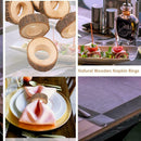 10pcs Natural Wooden Napkin Rings for Weddings Table Decor Crafts Making
