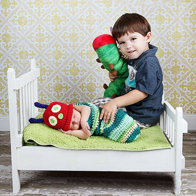 Cute Caterpillar NewBorn Baby Boy Girl Photography Suit Infant Knit Outfit