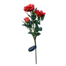 2 Pieces Solar Lights Rose Flower with Red Buds, Outdoor Waterproof LED Lamps