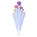 10pcs Spiral Pattern Colorful Makeup Brush Set Foundation Blusher Face Powd