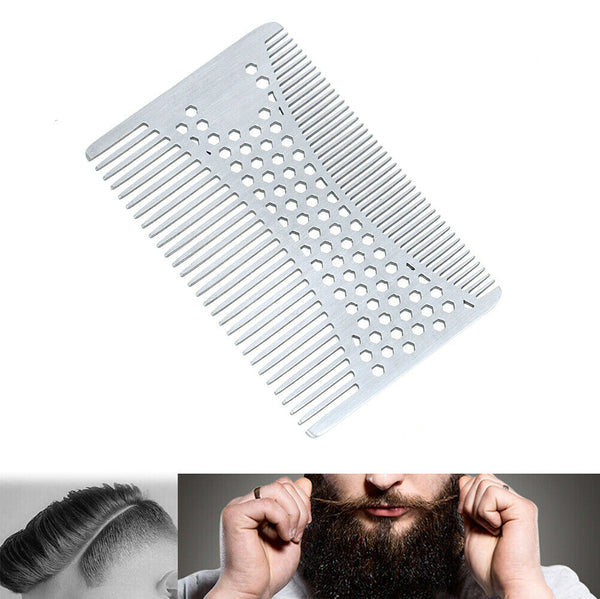 Stainless Steel Comb Beard Comb  Men's Shaving Mustache Brush Facial Hair Br3ch