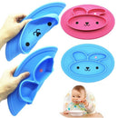 Baby Dishes Silicone Infant Bowls Plate Tableware Kids Food Holder Tray Car