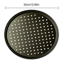 2Pcs Baking Utensil 12-Inch User-Friendly Pizza Baking Pan Non-Stick Cookin I9S1