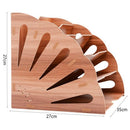 Wood Fan-Shaped File Sorter 5 Compartment for Office Desktop Magazine File