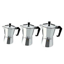 3-Cup Stovetop Espresso Maker Moka Pot, Italian Design, Stainless Steel