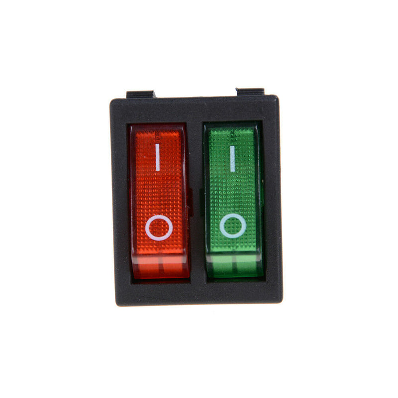 Red Green Light 6Pins Double SPST On/Off Boat Switch 16A 250V AC 20A 125V AC Px