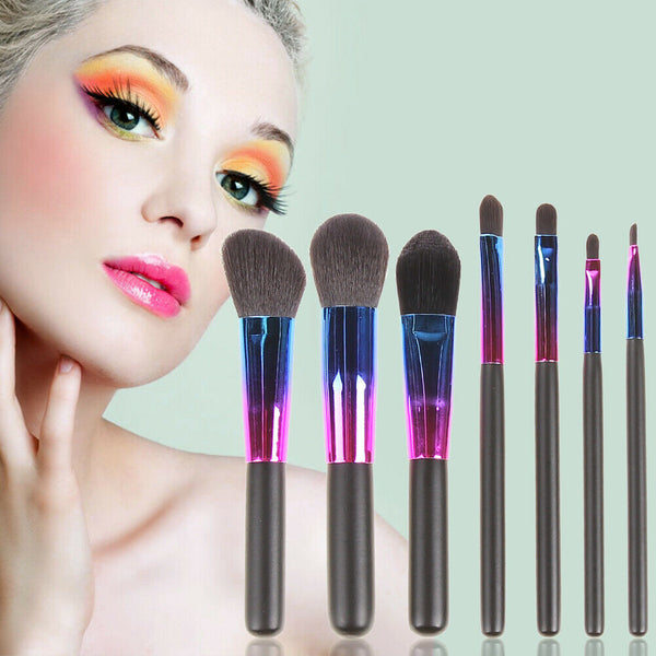 7pcs/set New Colorful Makeup Brushes Facial Makeup Cosmetics Brushes Set