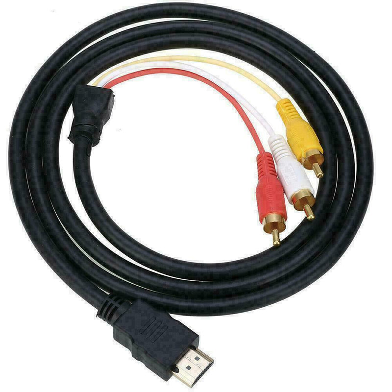 HDMI Male S-video to 3 RCA AV Audio Cable Cord Adapter For TV O1V5 1.5M DVD L3H5
